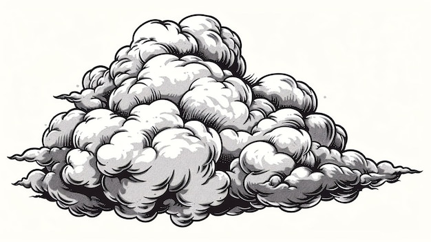 Foto ilustración vectorial detallada de una nube la nube está compuesta por una variedad de formas y tamaños de círculos que le dan un aspecto texturizado