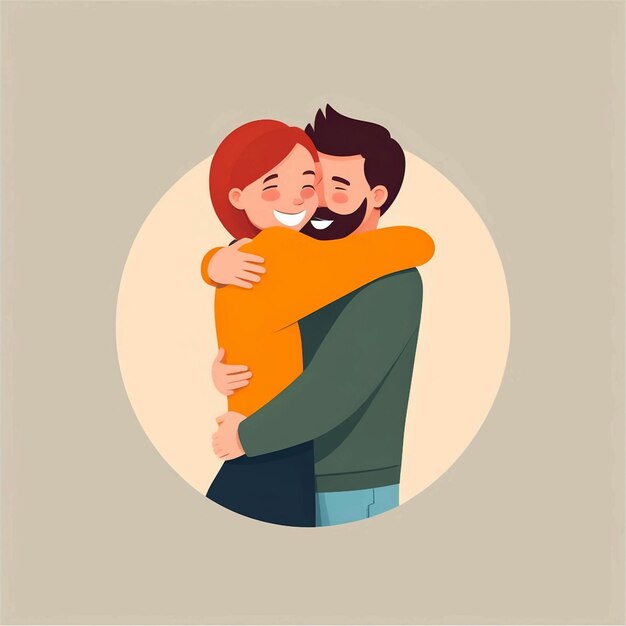 Foto ilustración vectorial del día del abrazo plano