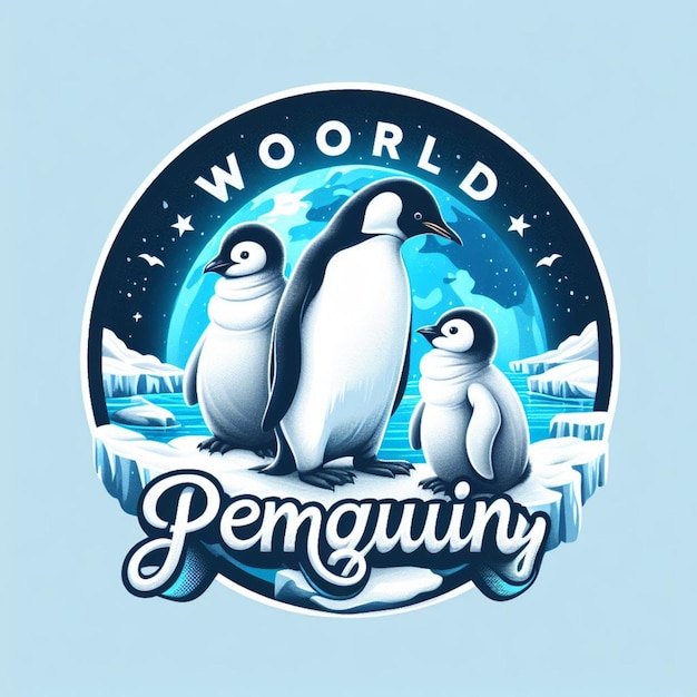 Foto ilustración vectorial del día mundial del pingüino con nieve