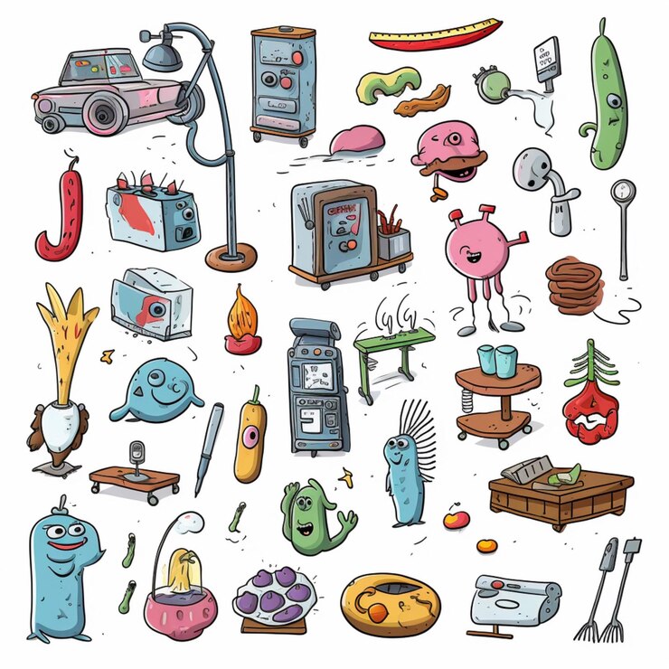 Foto ilustración vectorial de dibujos animados 2d en fondo blanco