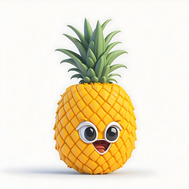 Ilustración vectorial de dibujos animados de piña en 3D