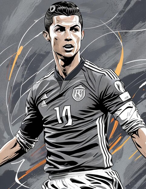 Foto ilustración vectorial dinámica de cristiano ronaldo