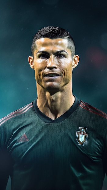 Foto ilustración vectorial dinámica de cristiano ronaldo