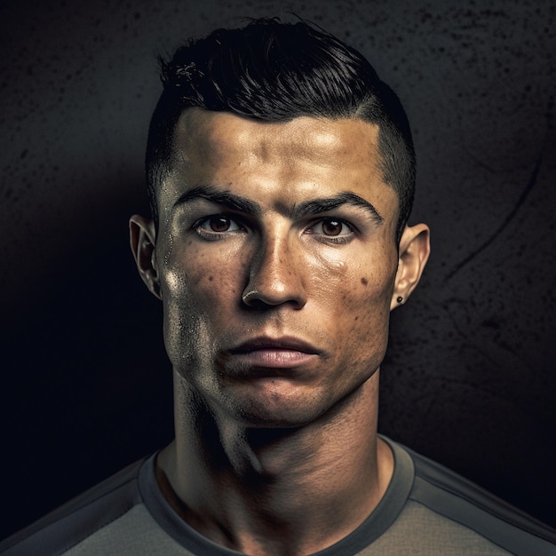 Foto ilustración vectorial dinámica de cristiano ronaldo