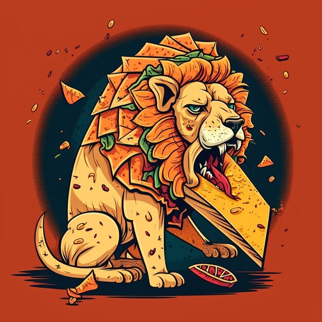 Foto ilustración vectorial de un dinosaurio comiendo una pizza