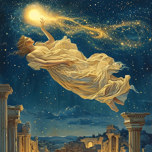 Ilustración vectorial de la diosa griega Demetra o Hera Hestia diosa del hogar deidades olímpicas