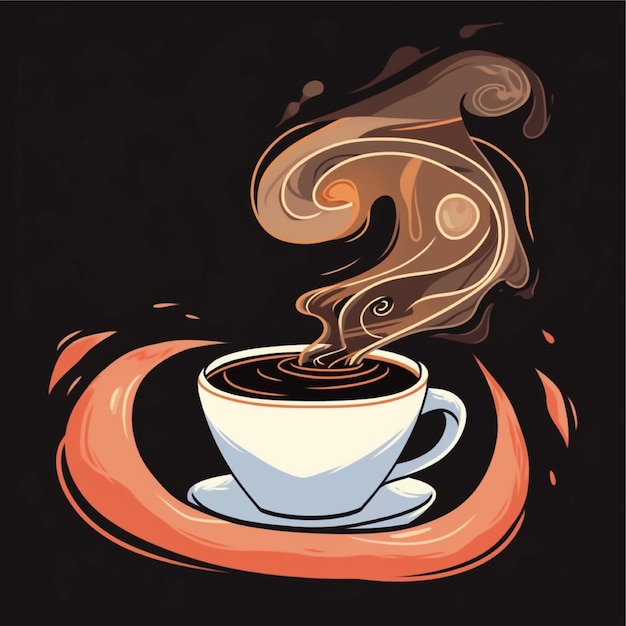 Ilustración vectorial del diseño de la camiseta de café