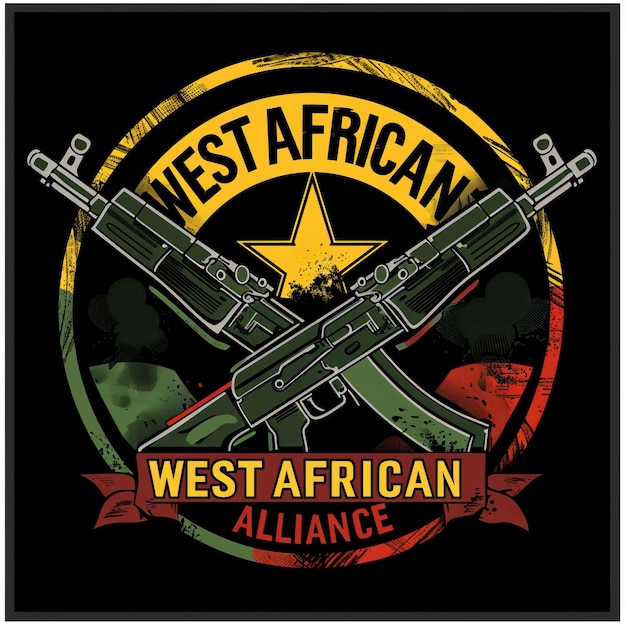 Foto ilustración vectorial del diseño de la camiseta del ejército del oeste salvaje