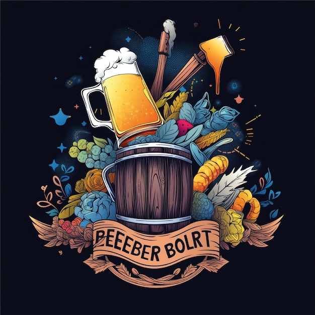Foto ilustración vectorial del diseño del festival de cerveza