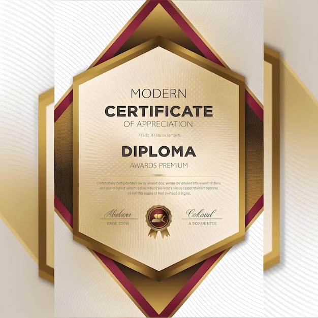 Ilustración vectorial de diseño de plantilla de premio de certificado de logro tradicional y elegante