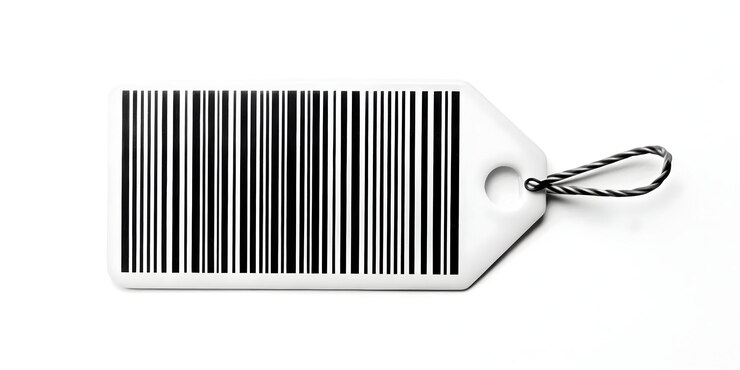 Foto ilustración vectorial elegante de etiqueta de precio aislada en 3d y icono de código de barras para promociones minoristas negocio b