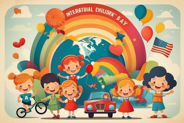 Ilustración vectorial fácil de editar de niños celebrando el Día de la Amistad