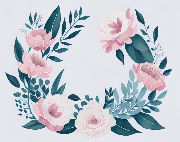 ilustración vectorial floral de flores acuarelas