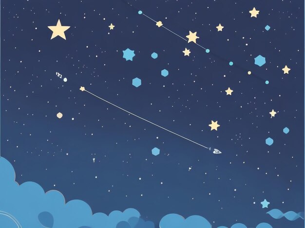 Ilustración vectorial de fondo del cielo estrellado