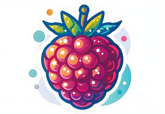 Ilustración vectorial de frambuesa colorida sobre un fondo blanco