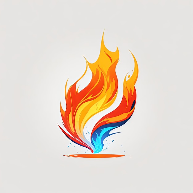 ilustración vectorial Fuego Colorido Naranja