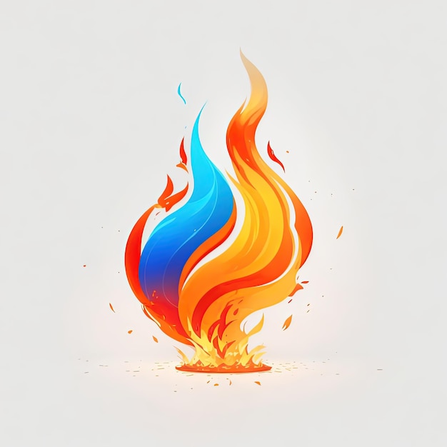 ilustración vectorial Fuego Colorido Naranja