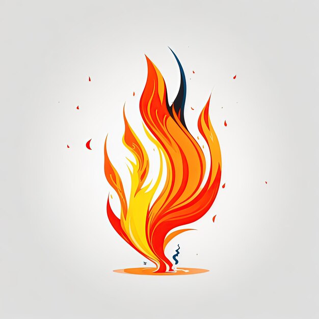 ilustración vectorial Fuego Colorido Naranja