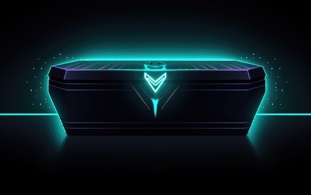 Foto ilustración vectorial futurista de neon loot crate treasure chest para el juego desgin