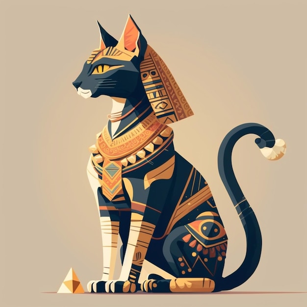 Foto ilustración vectorial del gato faraónico