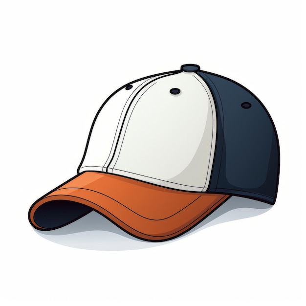 Ilustración vectorial de la gorra de béisbol aislada en un fondo blanco