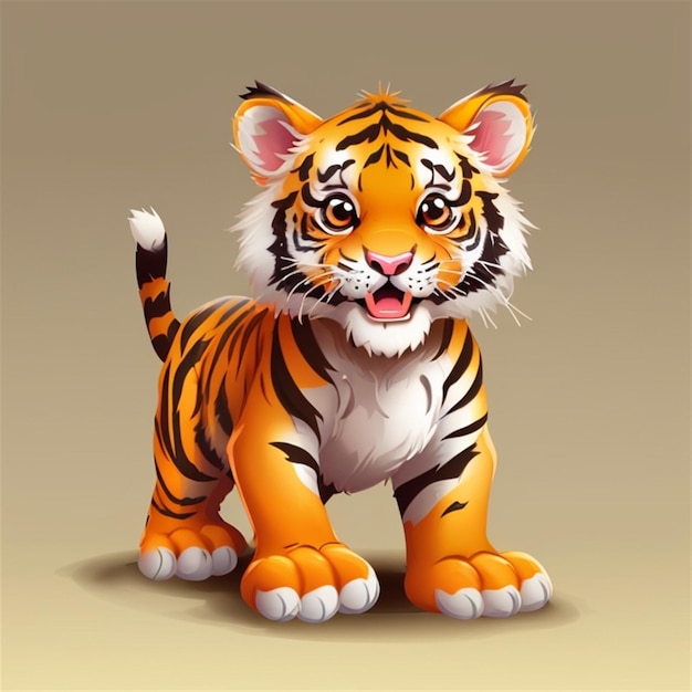 Ilustración vectorial gratuita de cachorros de tigre alegres