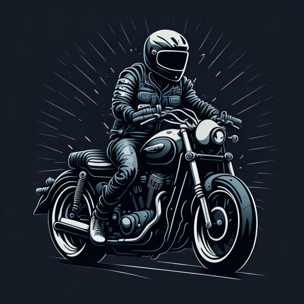 Ilustración vectorial gratuita de motocicleta con diseño de camiseta