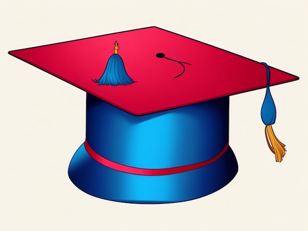 Ilustración vectorial gratuita del sombrero de graduación