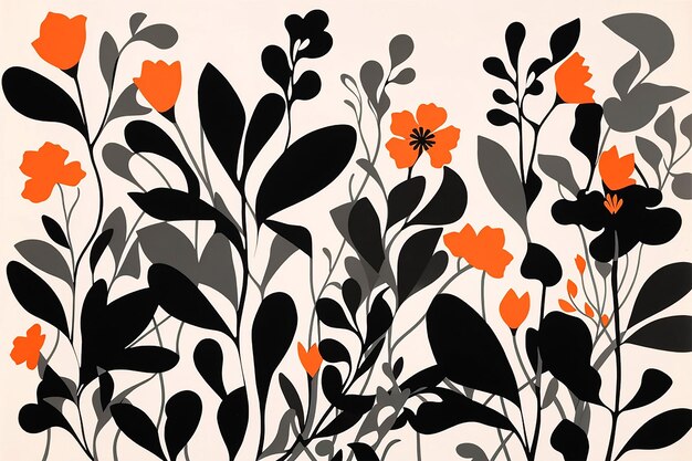 Ilustración vectorial de un hermoso conjunto floral