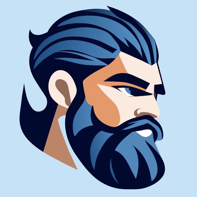 Foto ilustración vectorial del icono de la barba en 2d