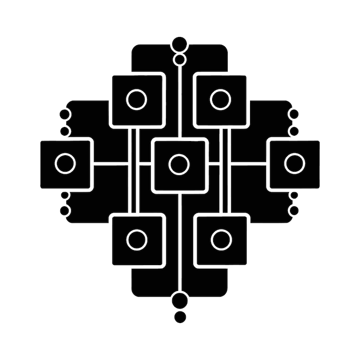 Foto ilustración vectorial del icono de blockchain aislada en un fondo blanco