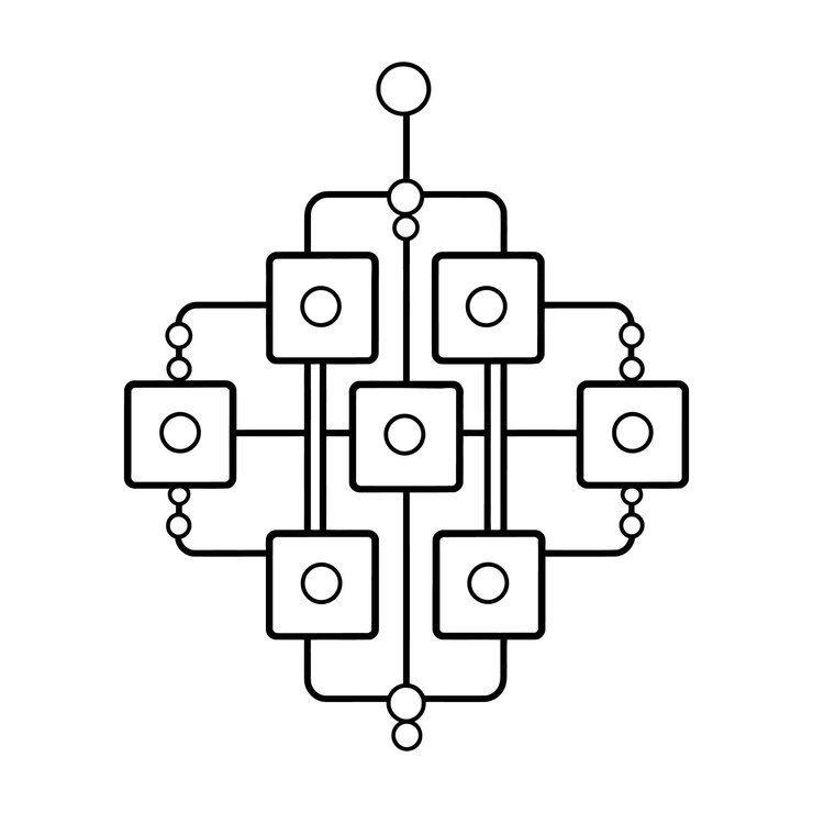 Foto ilustración vectorial del icono de blockchain aislada en un fondo blanco