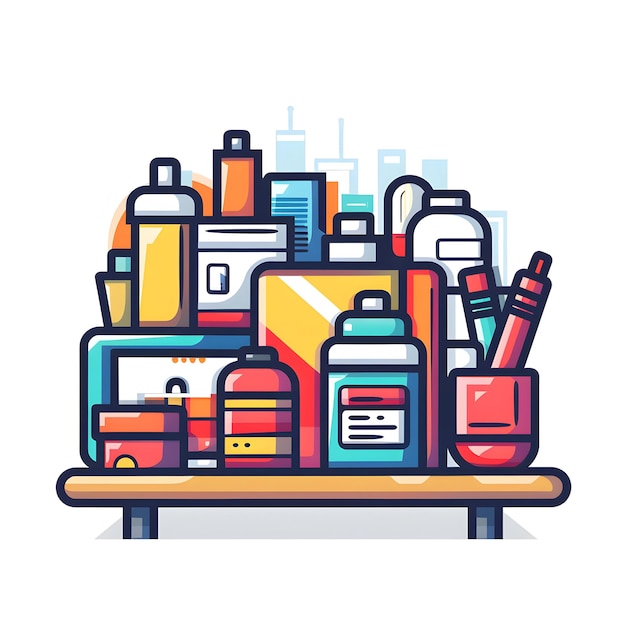 Una ilustración vectorial de un icono comercial moderno con un amplio espacio de copia en un fondo blanco perfecto para