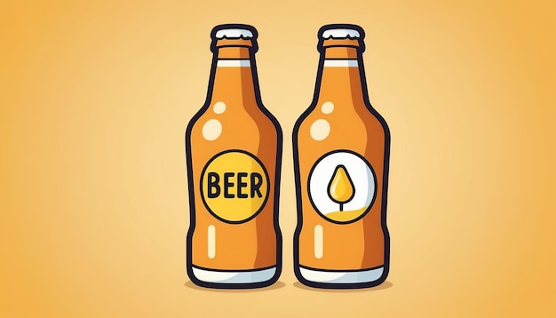 Ilustración vectorial de un icono de Doodle de una botella de cerveza