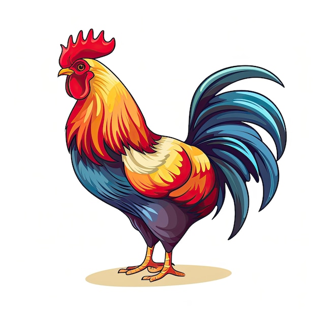 Ilustración vectorial de un icono de pollo entrañable Muestra un pollo encantador y delicioso con colores vibrantes y un atractivo amistoso