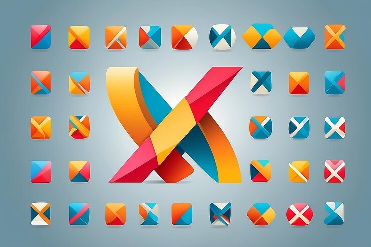 Foto ilustración vectorial de iconos abstractos basados en la letra x