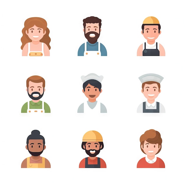 Ilustración vectorial de iconos de flaticons de clientes de personas multicolores Ai generativo