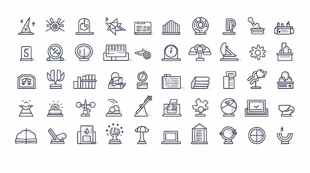 Ilustración vectorial de iconos de líneas delgadas para negocios