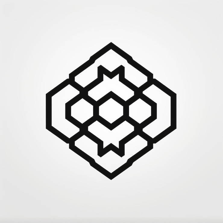 Foto ilustración vectorial de íconos de patrón hexagonal en el estilo del arte islámico