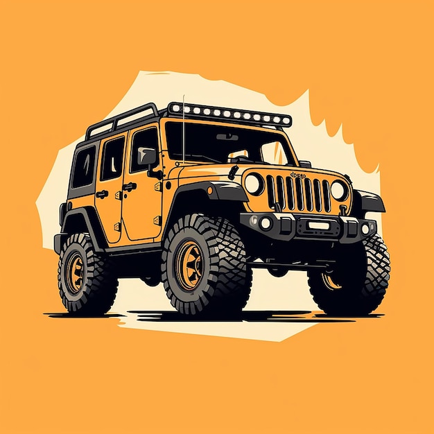 Ilustración vectorial de un jeep