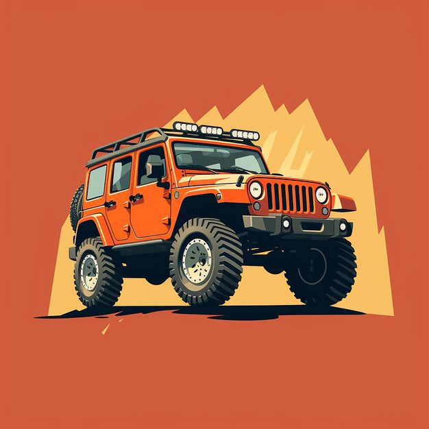 Ilustración vectorial de un jeep