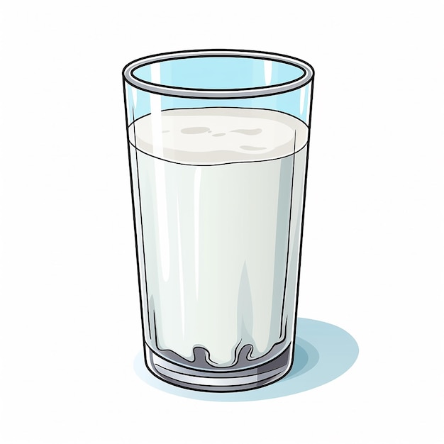 Ilustración vectorial de la línea de arte del vidrio de leche