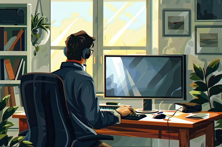 Foto ilustración vectorial de llamadas de video para la comunicación en línea