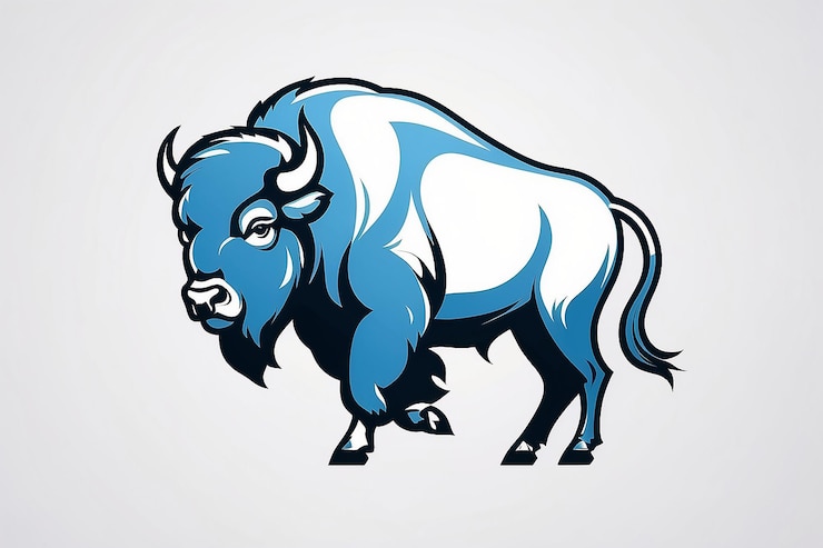 Foto ilustración vectorial del logotipo del bisonte minimalista