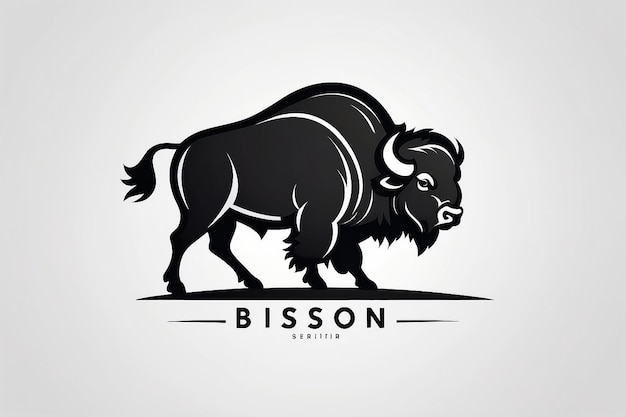 Ilustración vectorial del logotipo del bisonte minimalista