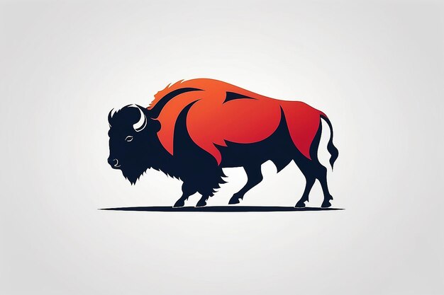 Ilustración vectorial del logotipo del bisonte minimalista