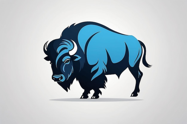 Ilustración vectorial del logotipo del bisonte minimalista