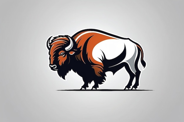 Ilustración vectorial del logotipo del bisonte minimalista