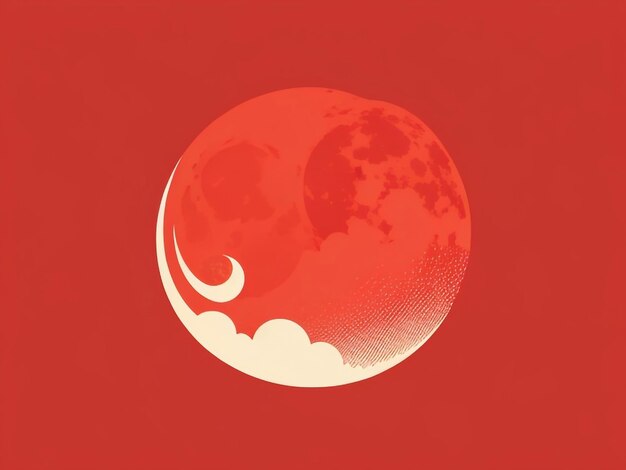 Ilustración vectorial de la luna llena roja