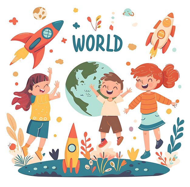 Foto ilustración vectorial magistral para las celebraciones del día de los niños